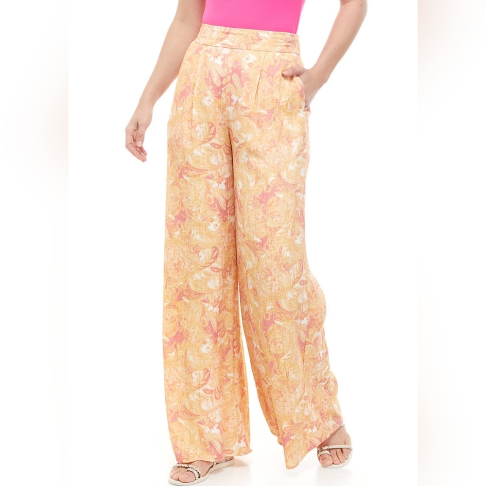 Linen-Like Wide Leg Pant